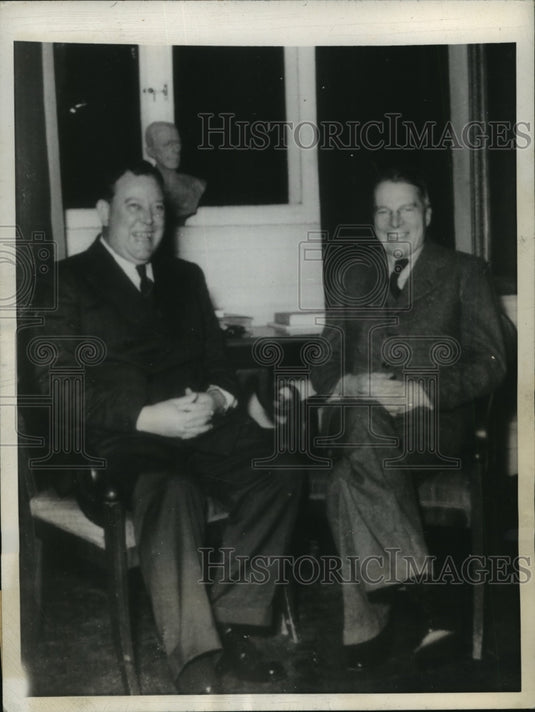1944 Press Photo New York Norwegian Trygve Lie & Swede C Guenther NYC-Historic Images