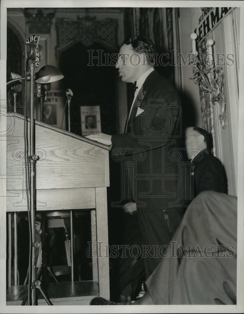 1938 Press Photo New York Governor Herbert Lehman at Democrat Club NYC - Historic Images