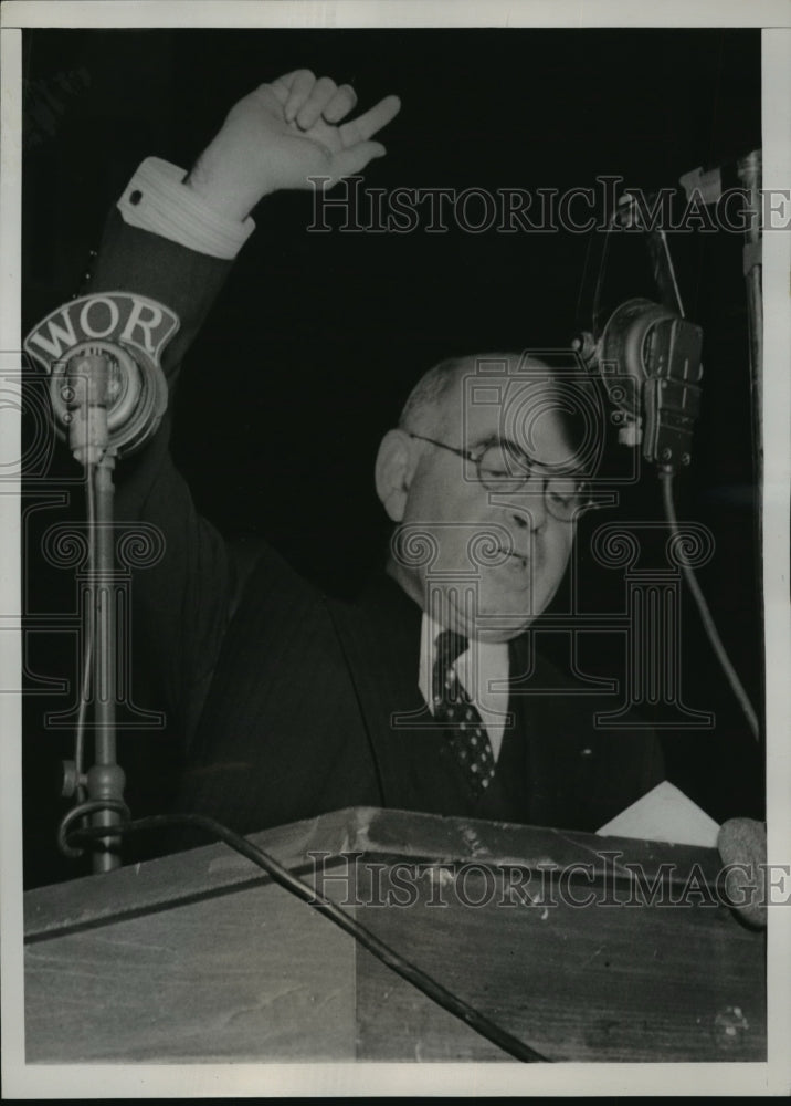 1938 Press Photo New York Lehman speaks at A.L.P. Rally NYC - Historic Images