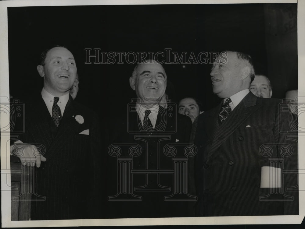 1938 Press Photo New York Poletti, Lehman, Wagner at ALP Rally NYC - neny09443-Historic Images