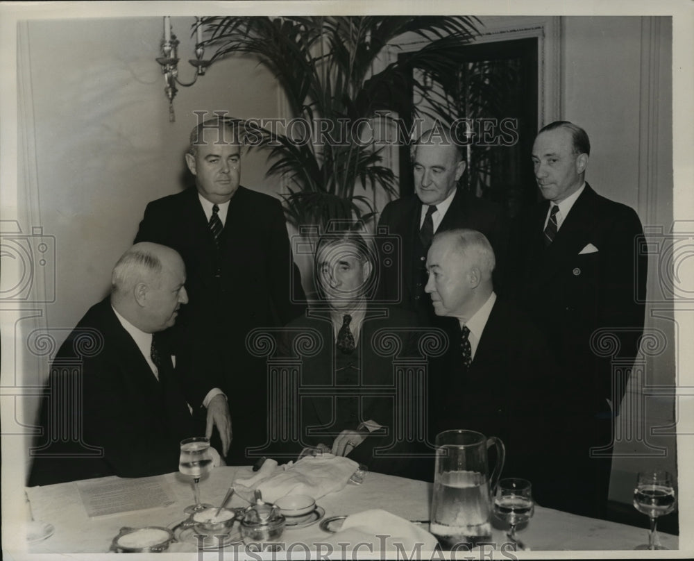 1938 Press Photo New York Democratic Leaders Shown During Breakfast Meeting NYC-Historic Images