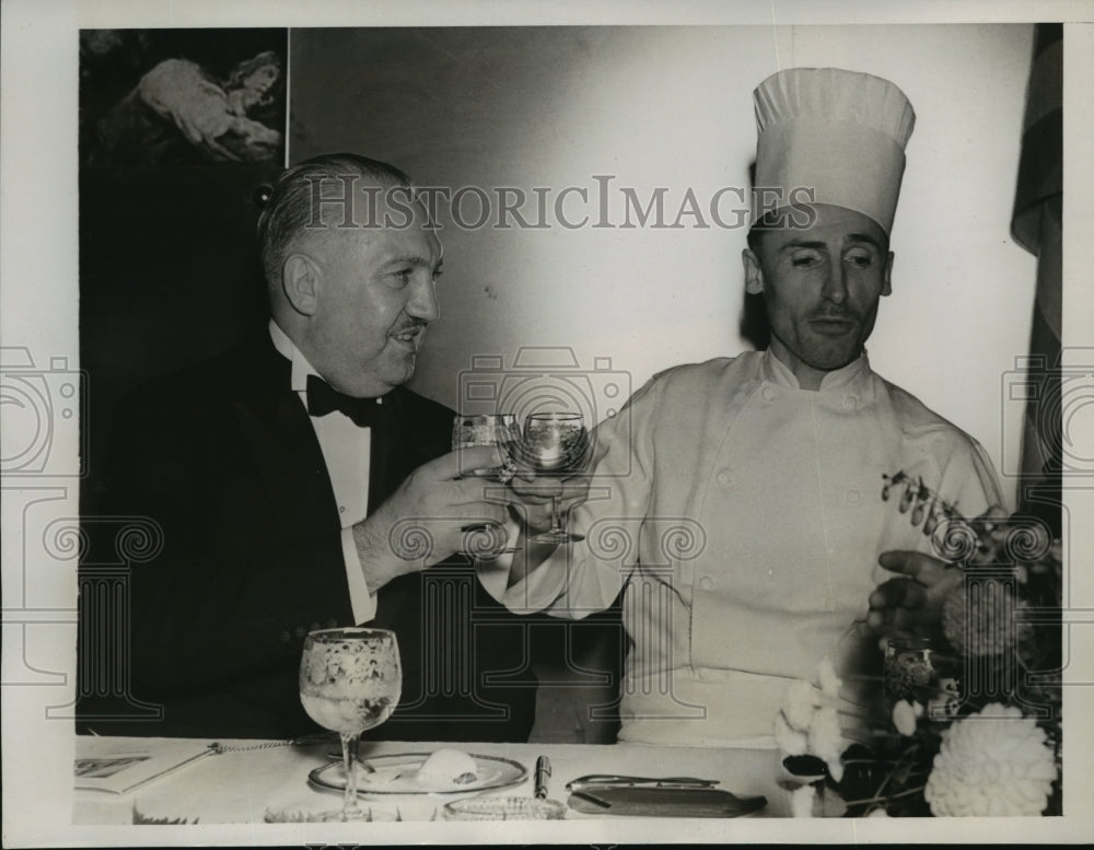 1938 Press Photo New York Francois Latry Honored with Dinner at Waldorf NYC - Historic Images