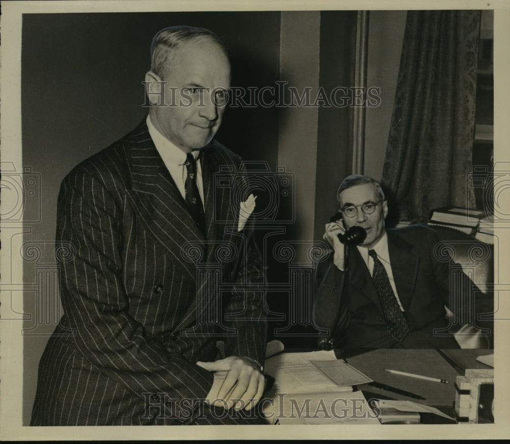 1938 Press Photo New York Rollo K.Blanchard, Meter Magnate with his Attorney NYC - Historic Images