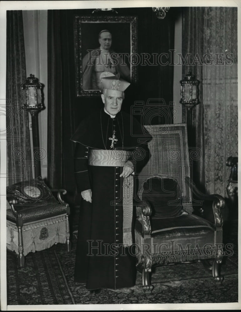 1938 Press Photo New York Cardinal Hayes prays for Franco Victory NYC - Historic Images