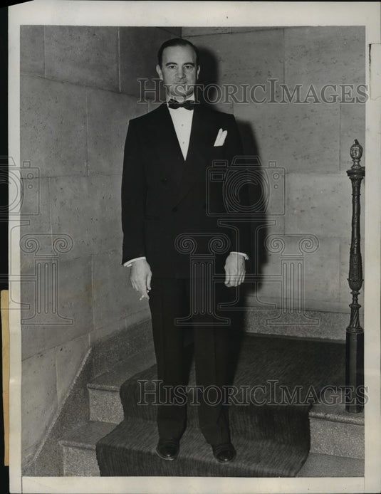 1938 Press Photo New York Irving B Cassell at NY Custom Cutters Club NYC - Historic Images