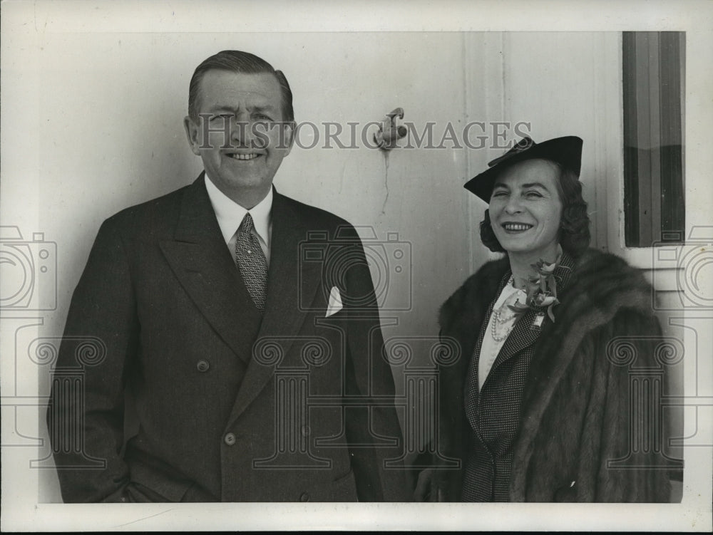 1938 Press Photo New York Mr and Mrs James G.Blaine aboard S.S. Bremen NYC-Historic Images