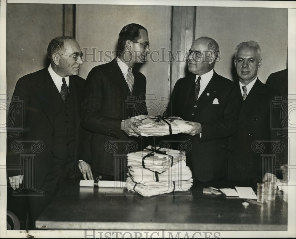 1936 Press Photo New York Business Men Pledge Lehman Support NYC - Historic Images