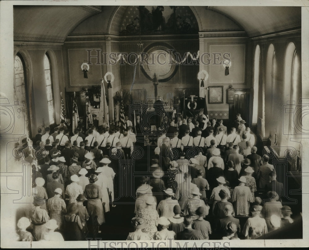 1935 Press Photo New York Memorial Services Held for Paul Von Hindenburg NYC-Historic Images