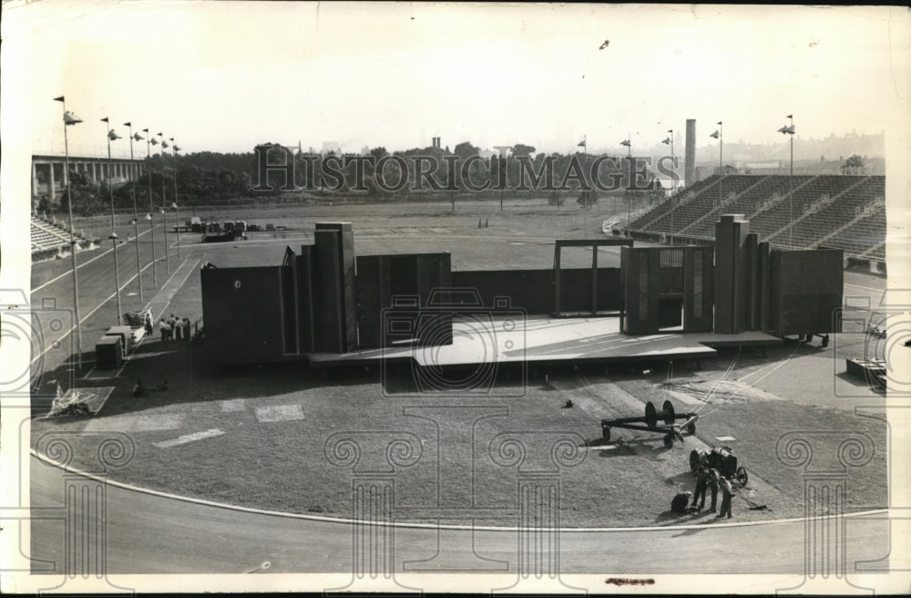 1937 Press Photo New York Randall&#39;s Island Stadium  stage NYC - Historic Images