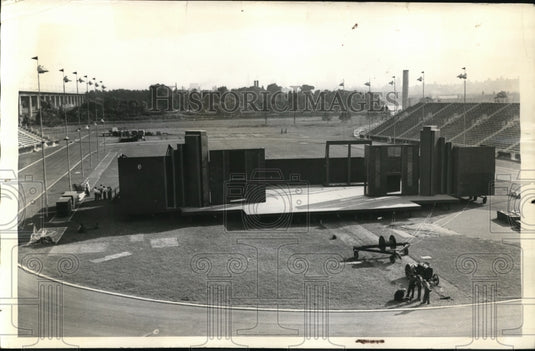 1937 Press Photo New York Randall's Island Stadium  stage NYC - Historic Images