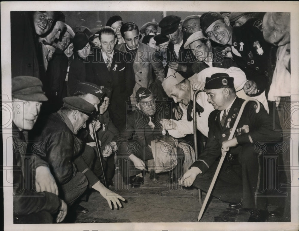 1937 Press Photo New York American Legionaires &amp; Frenchmen NYC - neny12164-Historic Images