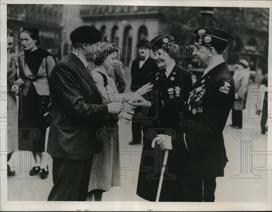 1937 Press Photo New York American Legionaires form Ill & NJ in Paris from NYC-Historic Images