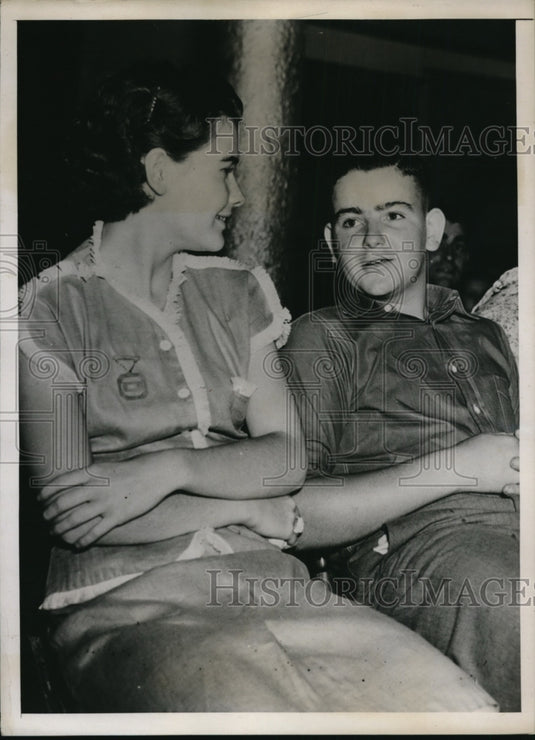 1937 Press Photo Waynesburg PA Kathleen Dodd and Jack Jones at Trial WPA - Historic Images