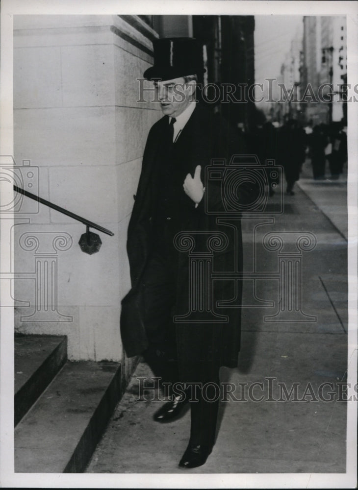 1937 Press Photo New York Owen Young attends Mills Rites NYC - Historic Images