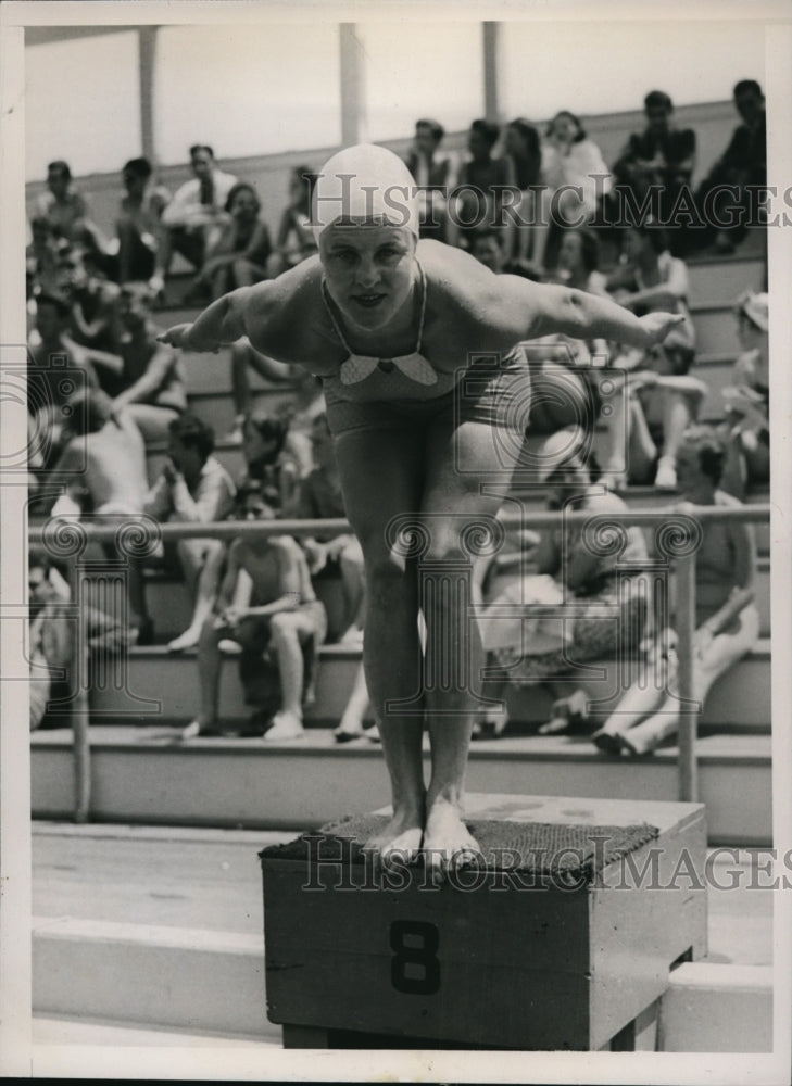 1936 Press Photo New York Elsie Petri in AAU Swim Championships NYC - neny12894-Historic Images