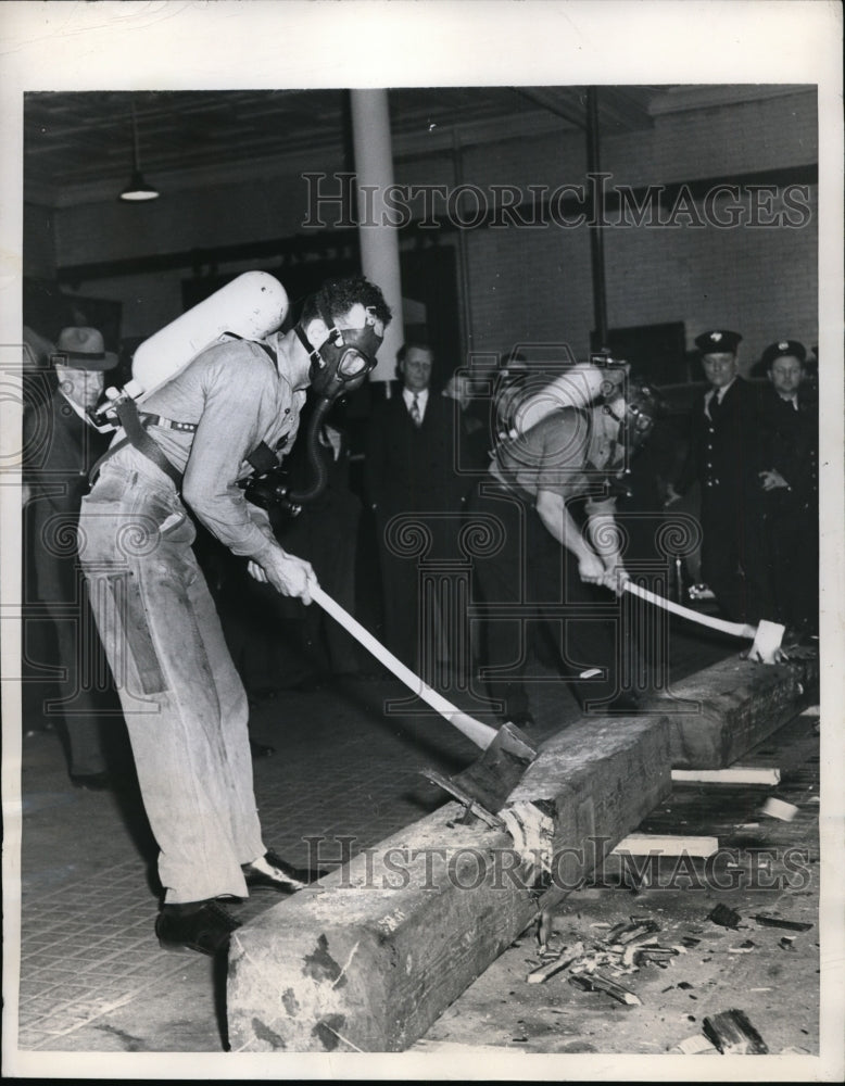 1946 New York Firemen Tests New Gas Masks NYC-Historic Images