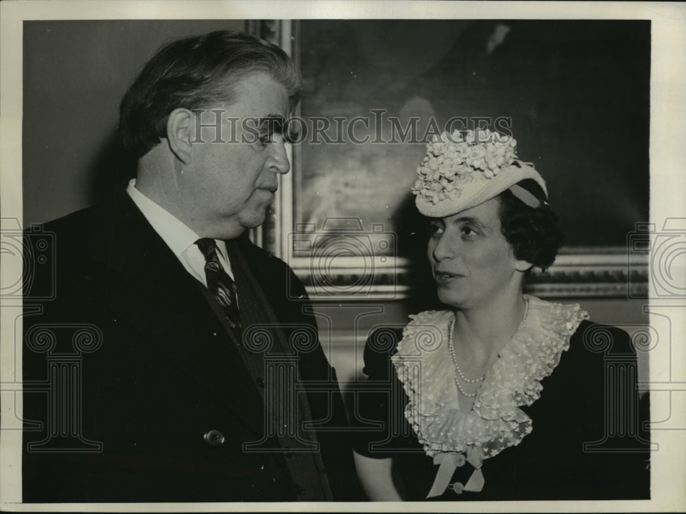 1940 Press Photo New York John L.Lewis, CIO Pres. and Anna Rosenber NYC - Historic Images