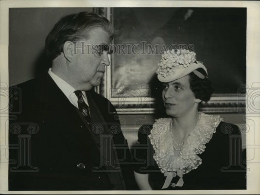 1940 Press Photo New York John L.Lewis, CIO Pres. and Anna Rosenber NYC - Historic Images