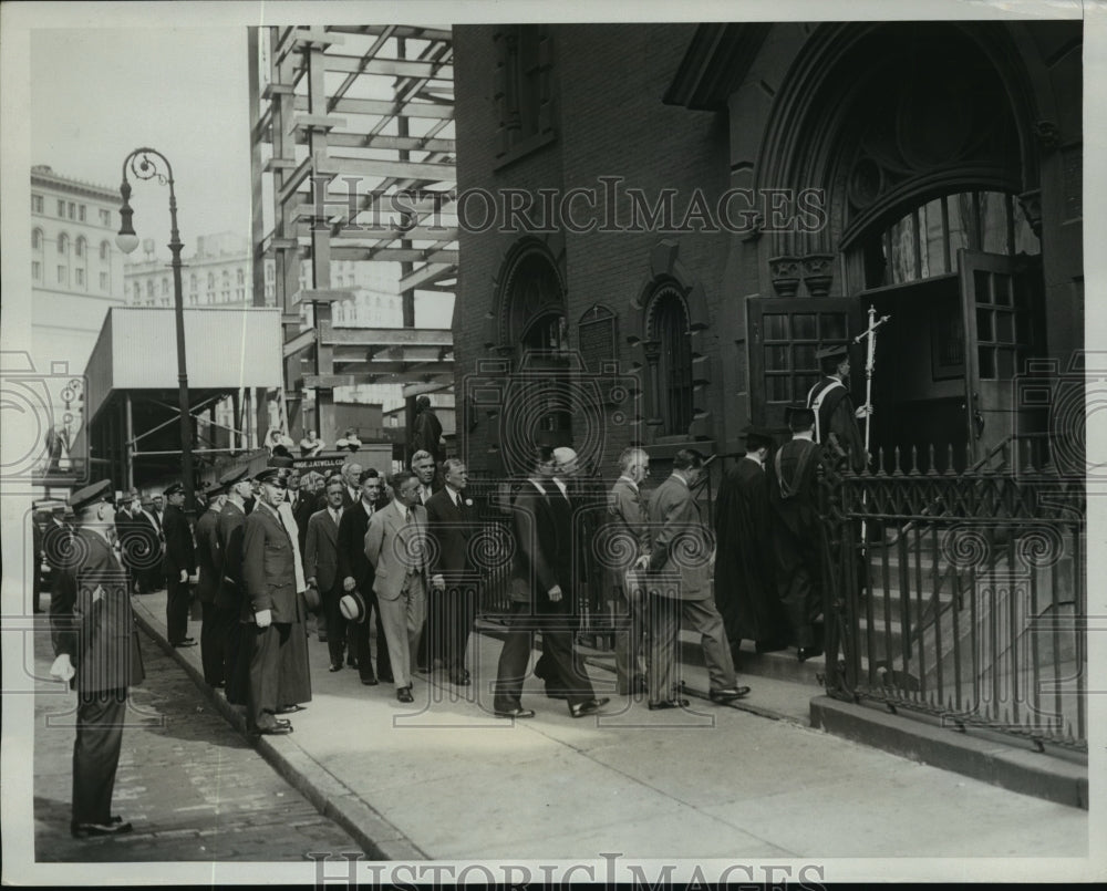 1933 Press Photo New York Mayor OBrien at red mass St Andrew&#39;s Church NYC - Historic Images