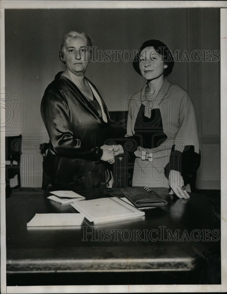 1932 Press Photo Brooklyn NY Mrs Edward Jacobs &amp; Mrs Samuel Halpern BNY - Historic Images