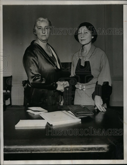 1932 Press Photo Brooklyn NY Mrs Edward Jacobs & Mrs Samuel Halpern BNY - Historic Images