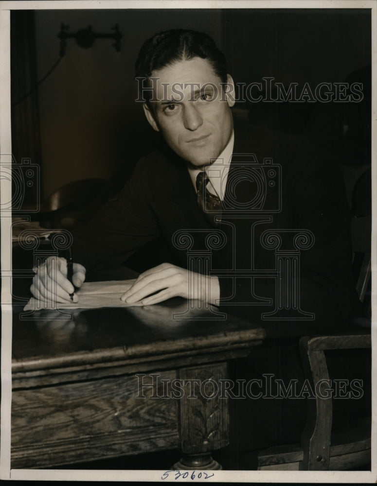 1939 Press Photo New York Daniel Kirchman at trial of Fritz Kuhn in NYC-Historic Images