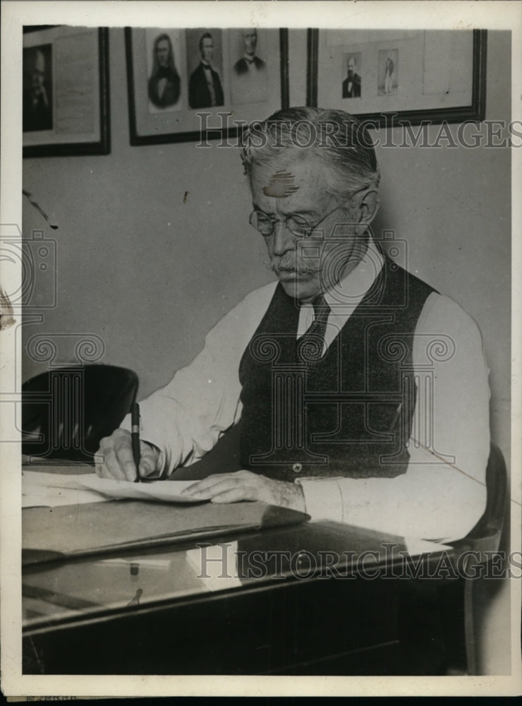 1930 Press Photo New York Charles R. Flint Returns to Work After Retirement NYC-Historic Images