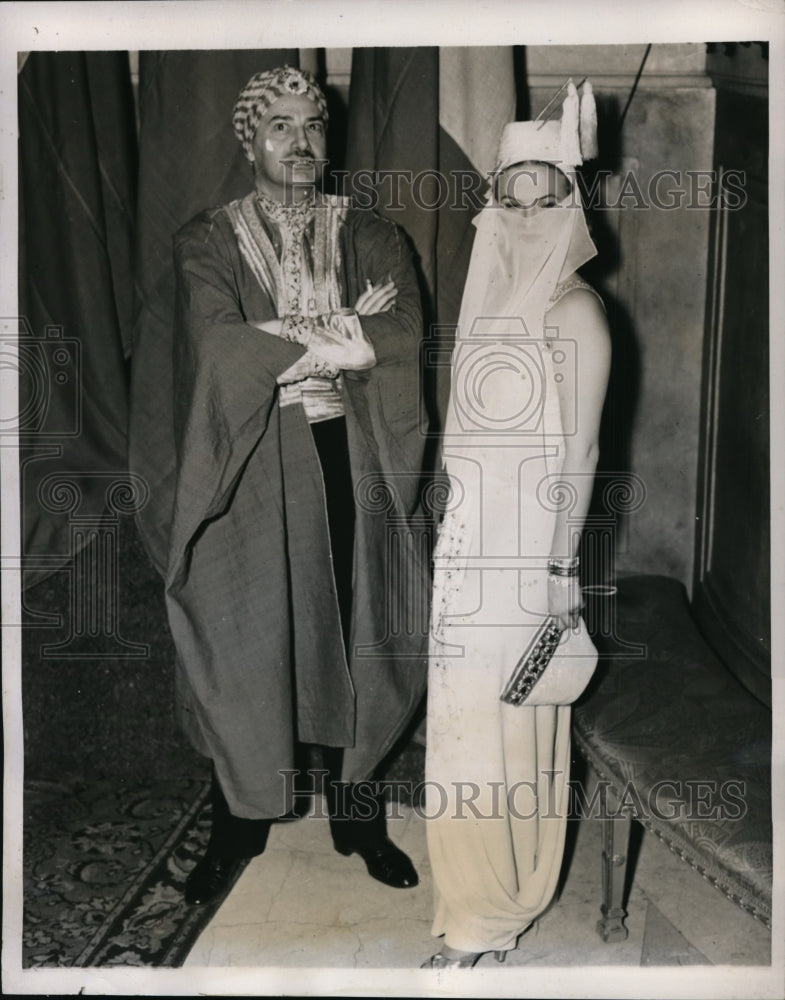 1940 Press Photo New York Beaux Arts ball Pierre Blanchet, Helen Stedman NYC - Historic Images