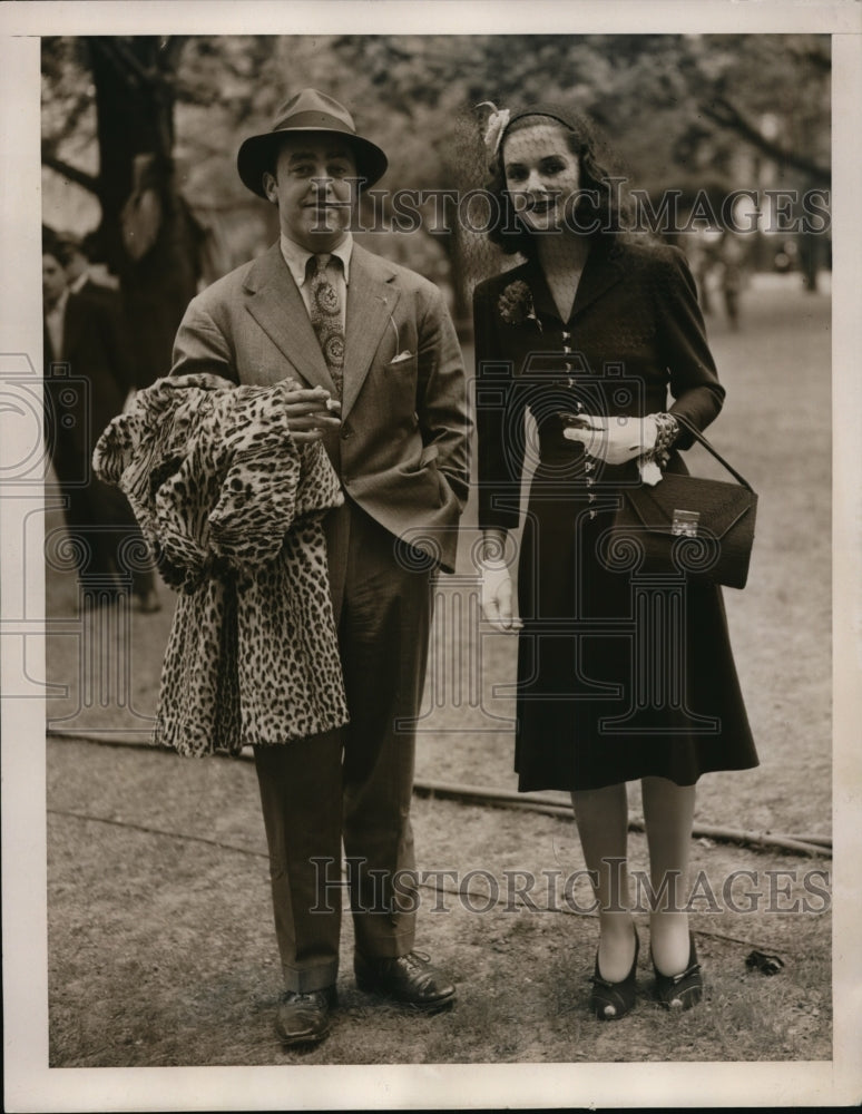 1940 Press Photo New York J.Stewart and Brenda D.D Frazier  at Belmont Park NYC - Historic Images