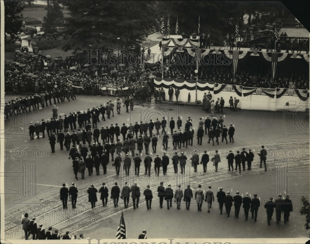 1924 Press Photo New York Holy Name Parade Reviewing Stand Washington DC NYC - Historic Images