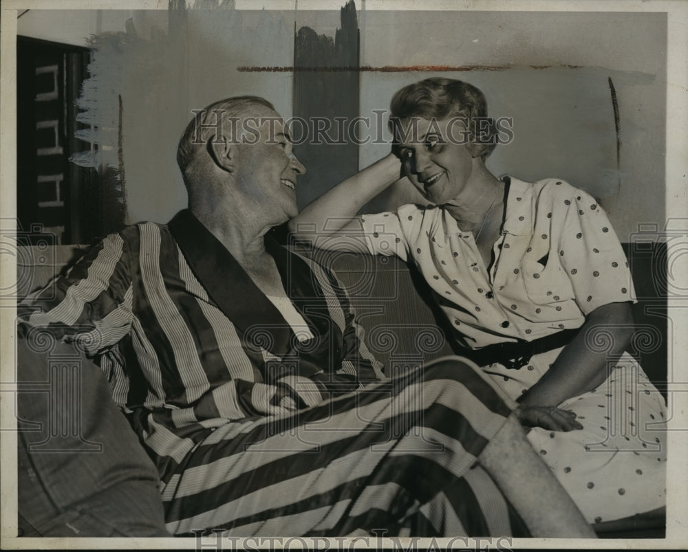 1938 Press Photo New York James J.Hines, Tammany District Leader and wife NYC.-Historic Images