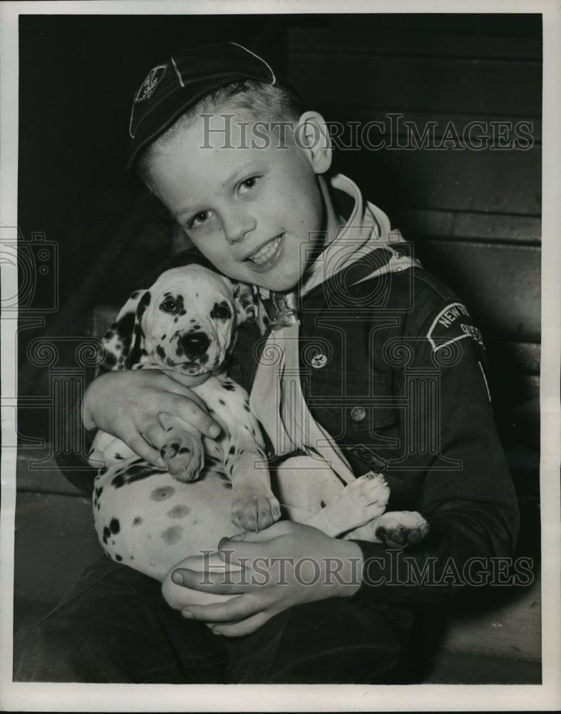 1953 New York Cub Scout Billy Coddington with Pack Dog NYC-Historic Images