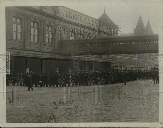 1920 New York Passengers wait a ferry during a strike in NYC-Historic Images