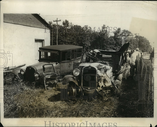 1931 Press Photo New York Anna Krubs auto crash with pole NYC - Historic Images
