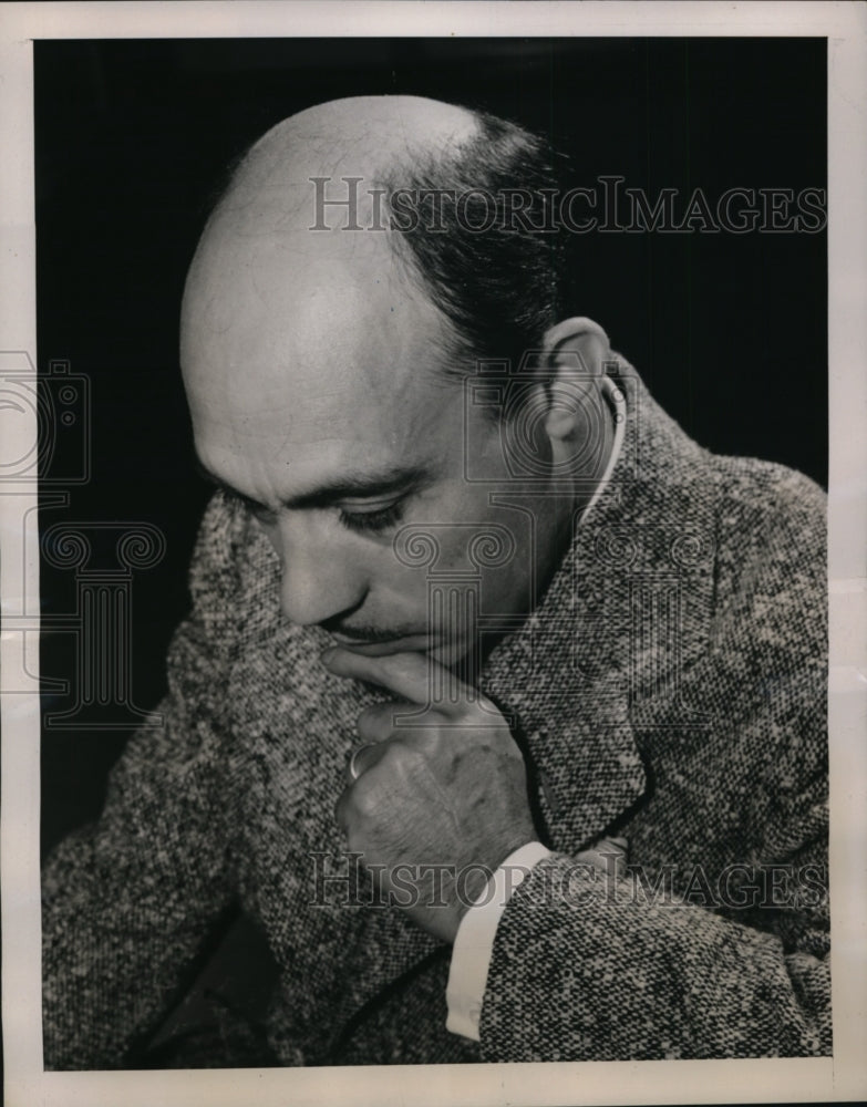1940 Press Photo New York Mr Bald head at Robert&#39;s salon on Fifth Ave NYC-Historic Images