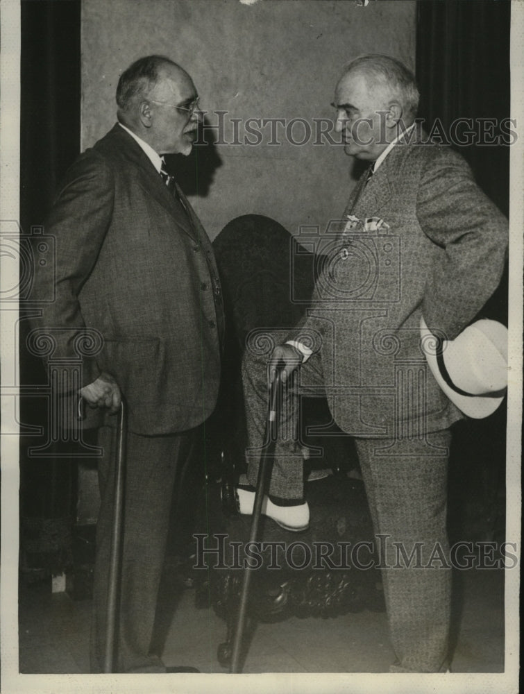 1932 Press Photo New York Henry H Unge, George Gordon Battle meet in NYC - Historic Images