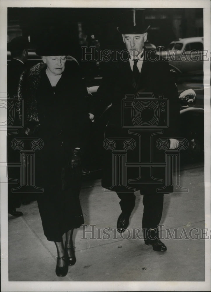 1937 Press Photo New York H.L.Stimson,Sec of State attends Ogden Mills Funeral - Historic Images