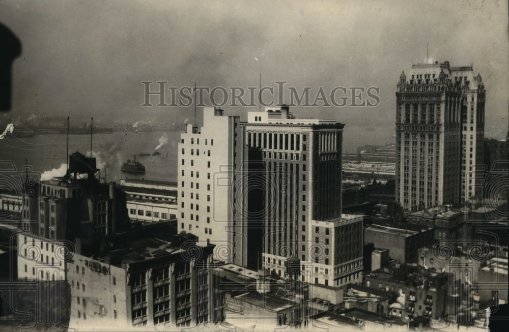 1922 New York aerial view of site where Helen Manley killed in NYC-Historic Images