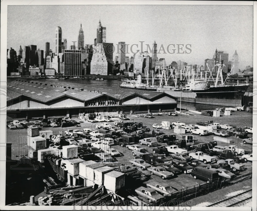 1969 New York  Cargo piled up during strike at Brooklyn Pier NYC-Historic Images