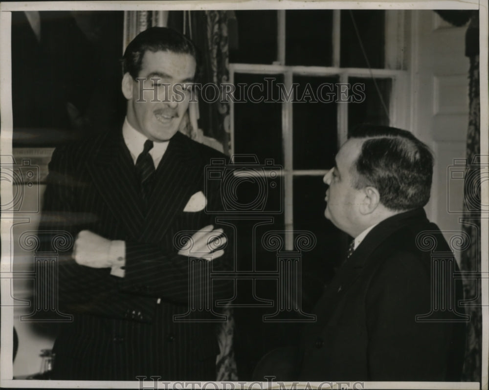 1938 Press Photo NEW YORK ANTHONY EDEN VISITS MAYOR LAGUARDIA NYC - Historic Images