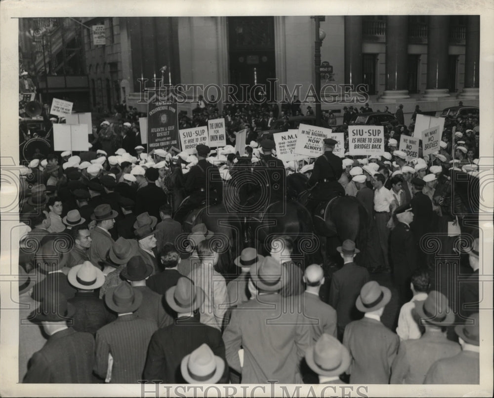 1945 New York ILA and CIO Seamen Demonstration NYC-Historic Images