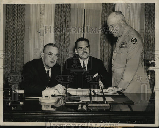 1944 Press Photo New York John Foster Dulles, Giv Thomas Dewey NYC - Historic Images
