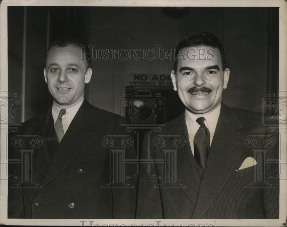 1939 Press Photo  New York Thomas E.Dewey and Andy Balga at Kuhn Trial NYC - Historic Images