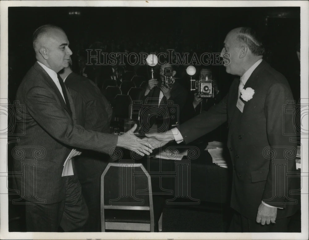 1956 Press Photo NEW YORK DR GAINZA PAZ AT ANPA CONVENTION NYC - Historic Images