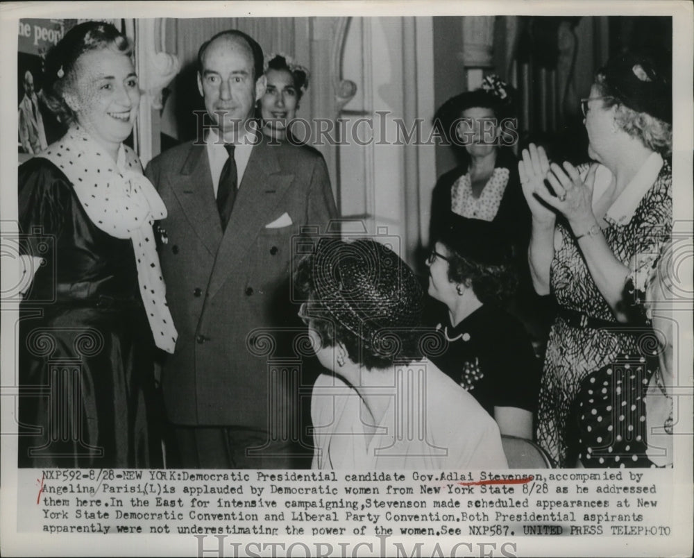 1952 Press Photo New York Adlai Stevenson at Democratic Women&#39;s Convention NYC - Historic Images