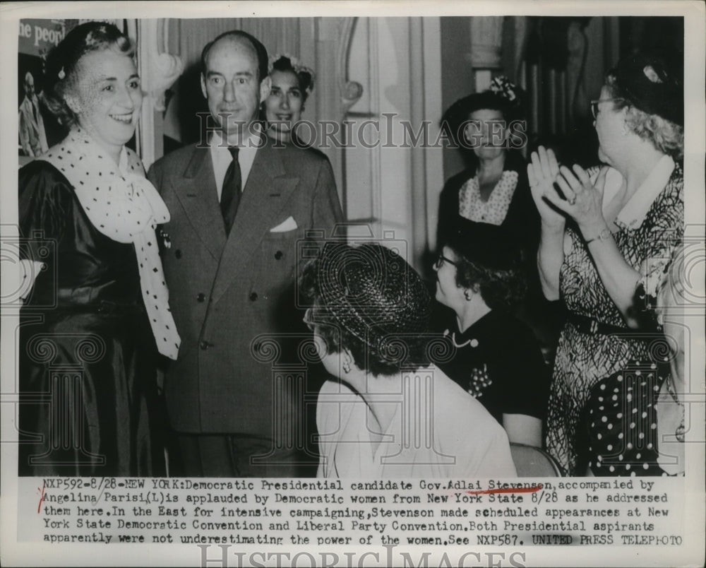 1952 Press Photo New York Adlai Stevenson at Democratic Women's Convention NYC - Historic Images