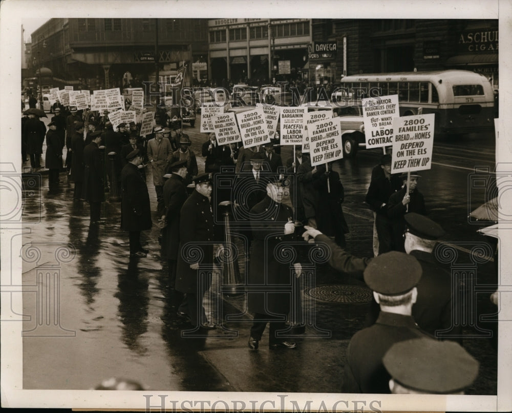 Press Photo New York Transport Workers protested against City Officials NYC - Historic Images