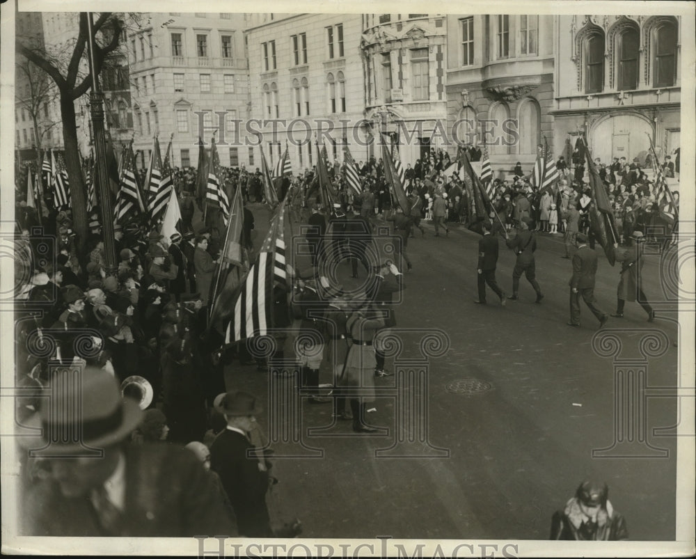 1930 Press Photo New York Pre Armistice Massing of Colors parade in NYC-Historic Images