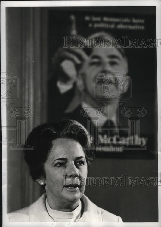 1968 Press Photo New York Mrs Abigail McCarthy Optimistic for Husband's Win NYC-Historic Images