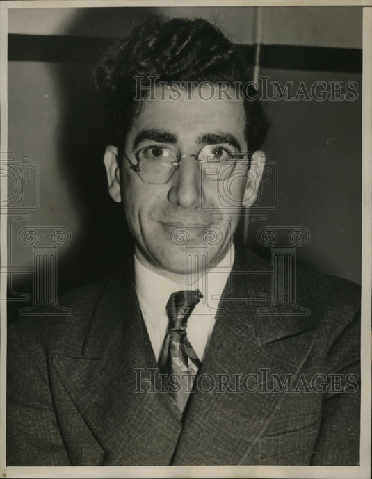 1938 Press Photo New York "Finger Man" in Coster Blackmailing Arrested NYC - Historic Images